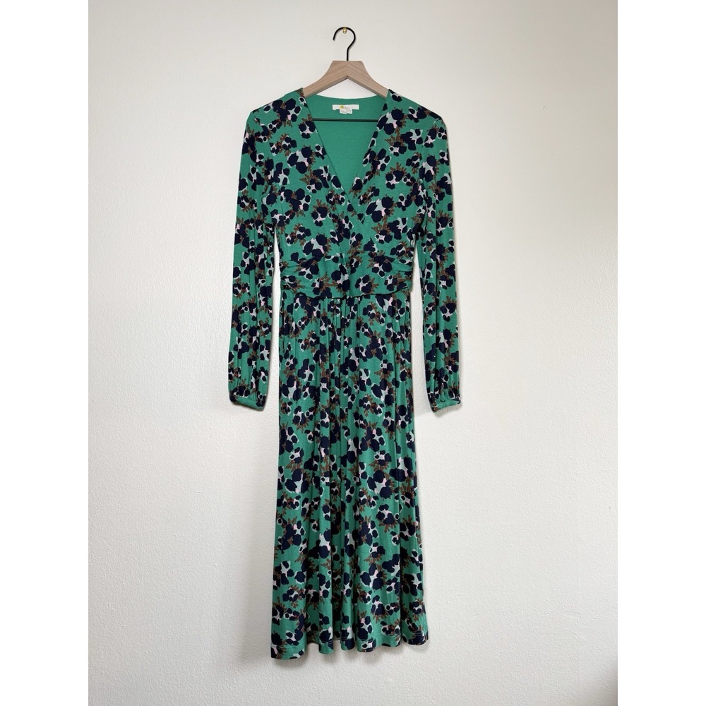 Boden Women's Leopard Print V neck Dress US 4R /‎ UK 8R